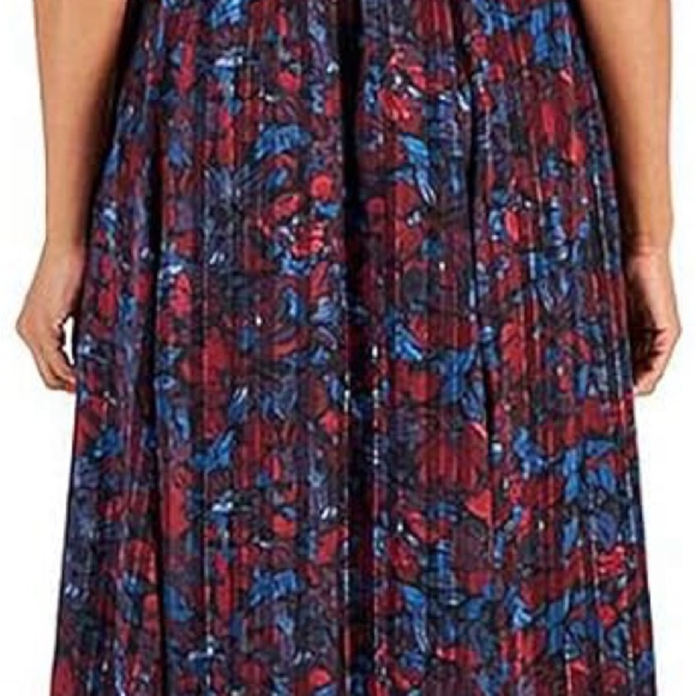 Anne Klein Red and Blue Maxi Dress